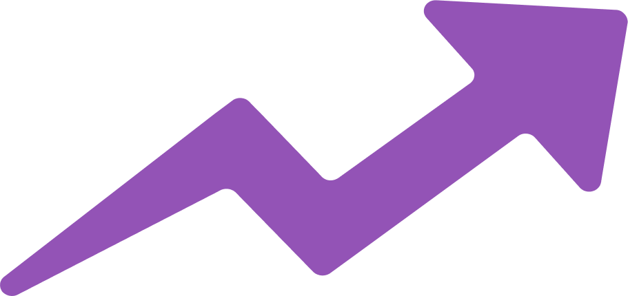 Flecha hacia la derecha y arriba, simbolizando crecimiento